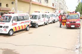 Edhi Ambulance providing emergency service