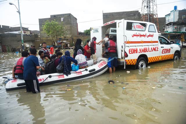Edhi team assisting in disaster relief